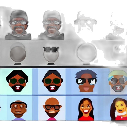 concept art, 3d render, cartoon, samuel, jackson, emoji, fantasy, iphone transparent PNG cut-out