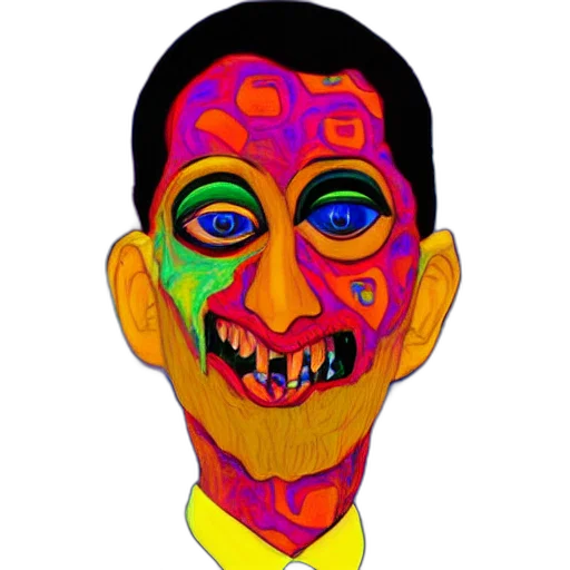mask, face, cartoon, vaporwave transparent PNG cut-out