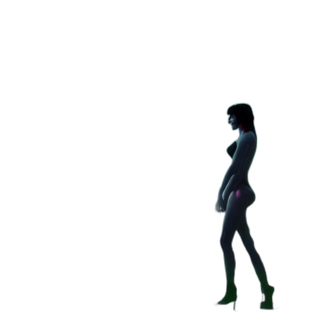 dress, robot, creature, hair, concept art, 3d render, pixel art, cyberpunk transparent PNG cut-out