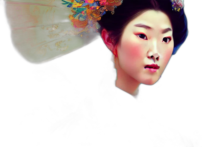 face, crown, photorealistic, oil painting transparent PNG cut-out