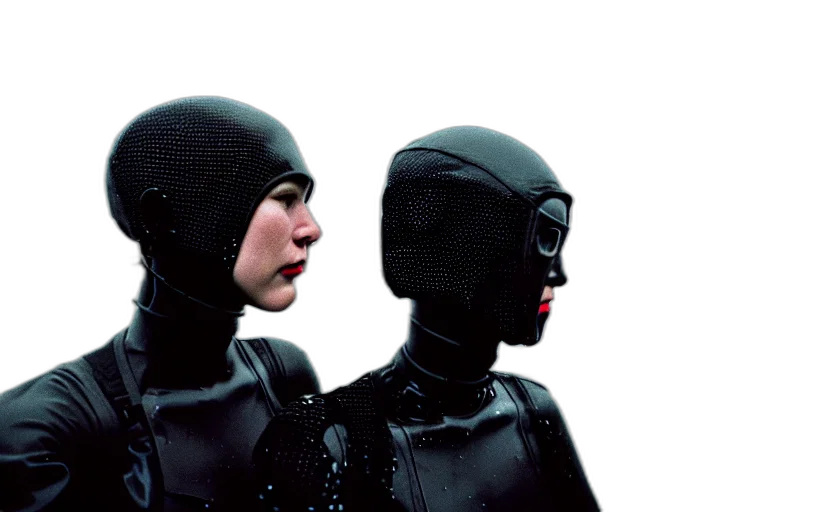 mask, jacket, 3d render, cyberpunk transparent PNG cut-out