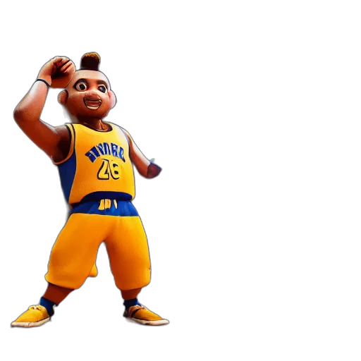 animal, creature, 3d render, concept art, cartoon, steve, curry, basketball transparent PNG cut-out