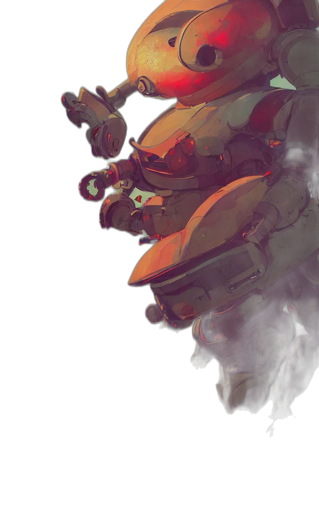 robot, weapon, creature, face, concept art, watercolor, pixel art, cyberpunk transparent PNG cut-out