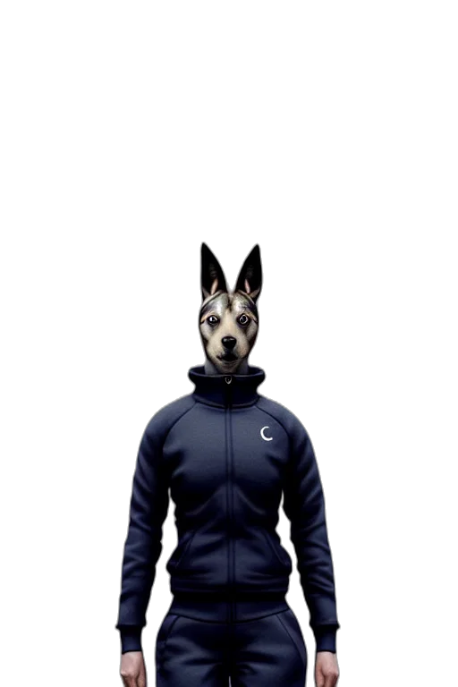 jacket, animal, staff, 3d render, concept art, pixel art, photorealistic, epic transparent PNG cut-out