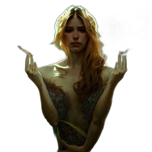 jewelry, dress, staff, face, fantasy art, concept art, pixel art, comic book art transparent PNG cut-out