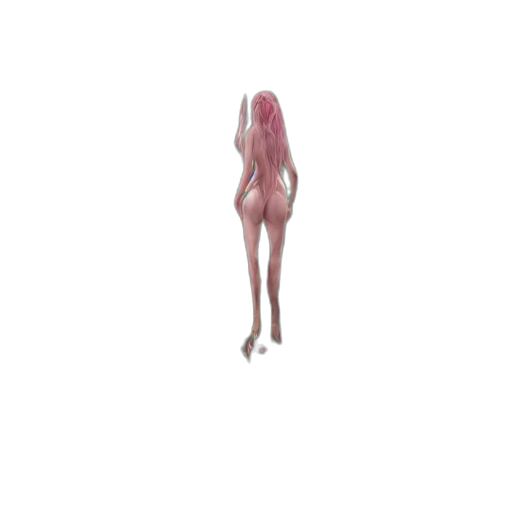 creature, hair, dress, animal, 3d render, concept art, pixel art, photorealistic transparent PNG cut-out