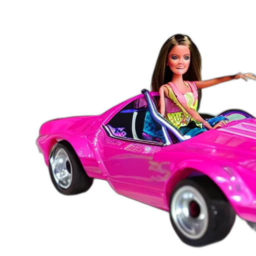 car, 3d render, vaporwave, pink transparent PNG cut-out