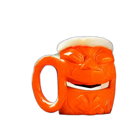 mask, 3d render, photorealistic, closeup, photograph, glossy, orange, cat transparent PNG cut-out