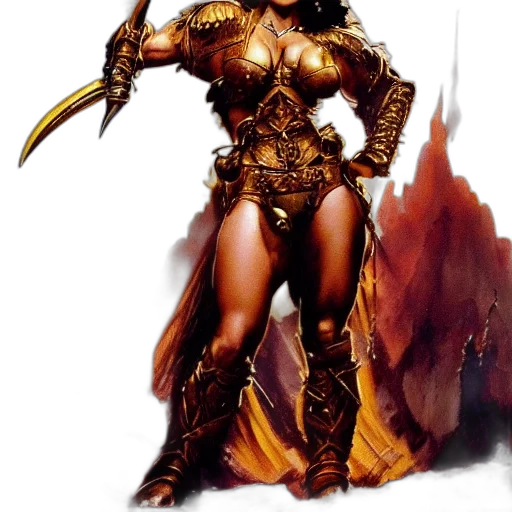 concept art, fantasy art, comic book art, golden, frank, frazetta, oil, painting transparent PNG cut-out