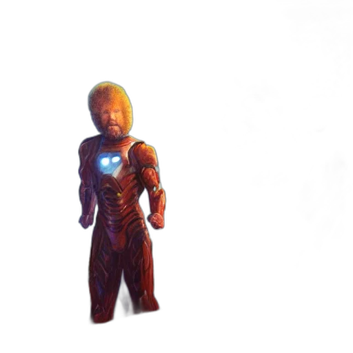 robot, staff, mask, creature, 3d render, concept art, pixel art, comic book art transparent PNG cut-out