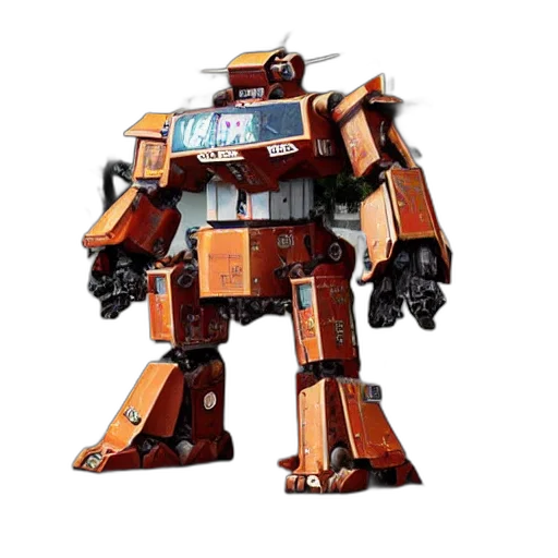 robot, weapon, concept art, 3d render transparent PNG cut-out