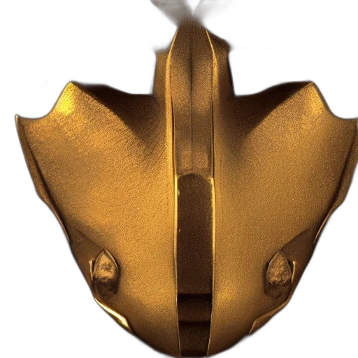 crown, mask, jewelry, weapon, 3d render, concept art, golden, realistic transparent PNG cut-out