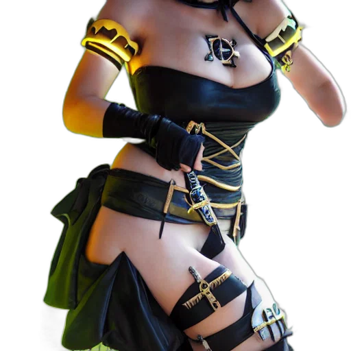 dress, weapon, staff, jewelry, cyberpunk, 3d render, concept art, fantasy art transparent PNG cut-out