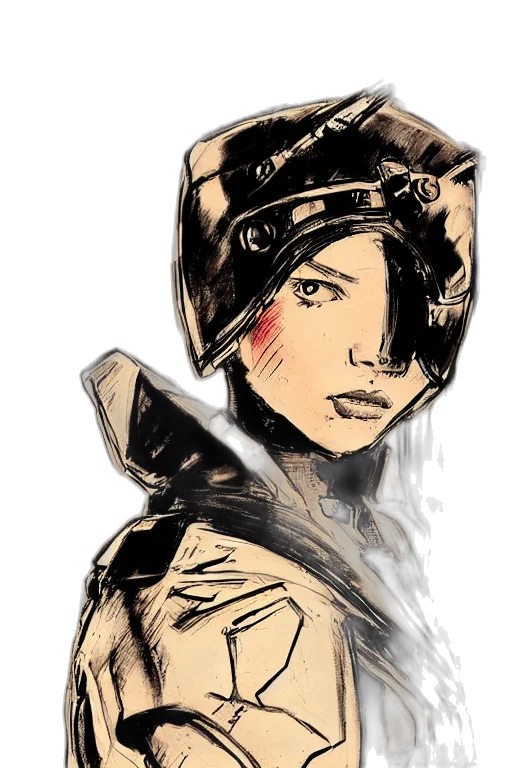 jacket, face, hat, mask, comic book art, concept art, watercolor, cyberpunk transparent PNG cut-out