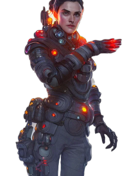 robot, jacket, weapon, face transparent PNG cut-out