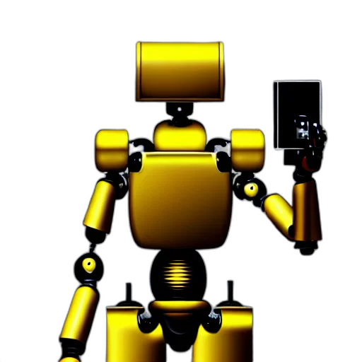 robot, staff, animal, weapon, 3d render, pixel art, concept art, cyberpunk transparent PNG cut-out