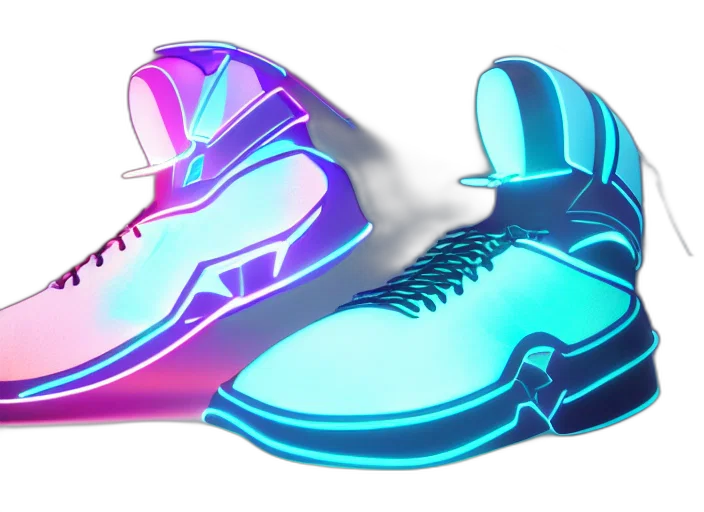 shoes, vaporwave, 3d render, concept art transparent PNG cut-out