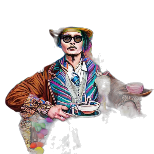 jacket, face, hat, staff transparent PNG cut-out