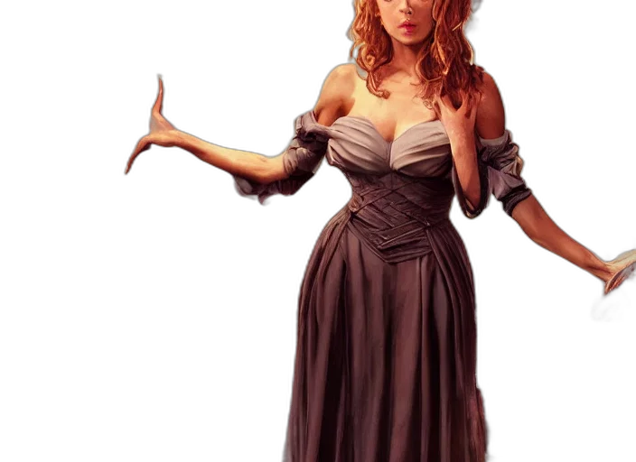 dress, concept art, photorealistic, fantasy art transparent PNG cut-out