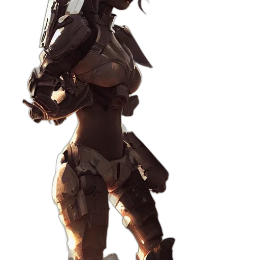 robot, weapon, staff, jacket, concept art, cyberpunk, 3d render, fantasy art transparent PNG cut-out