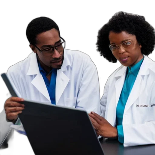 black, scientists, futuristic, clinic transparent PNG cut-out