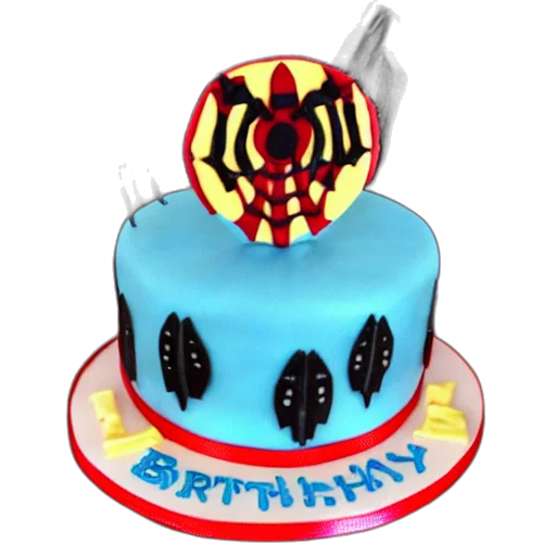 3d render, spider, birthday, cake, super, hero transparent PNG cut-out