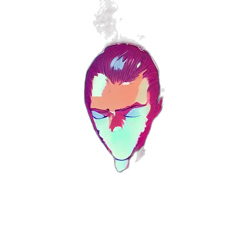 face, jewelry, mask, creature, vaporwave, watercolor, pixel art, concept art transparent PNG cut-out