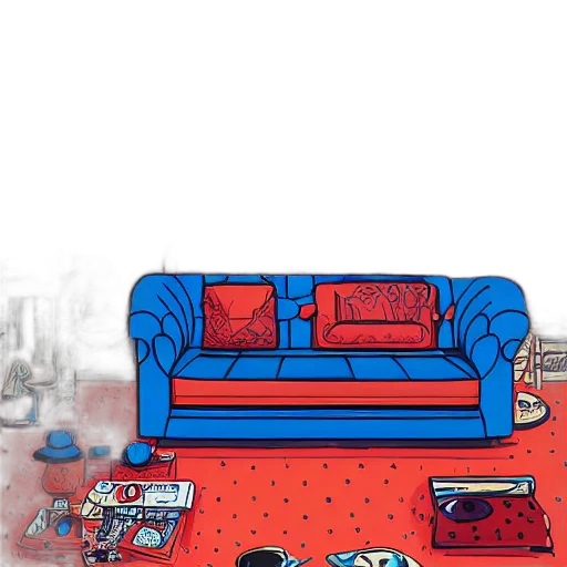 furniture, robot, 3d render, pixel art transparent PNG cut-out