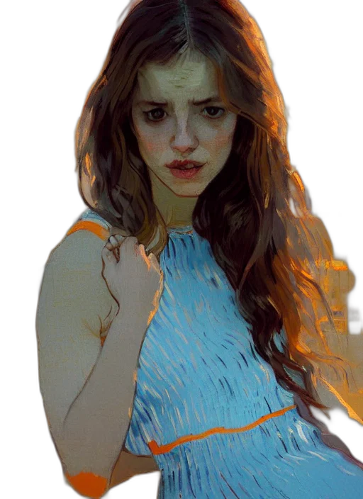 dress, face, hair, photorealistic transparent PNG cut-out