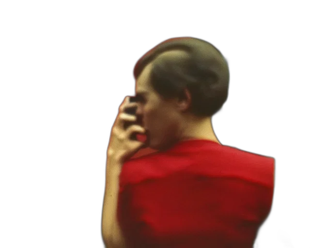 face, hair, creature, animal, concept art, vaporwave, red, grainy transparent PNG cut-out