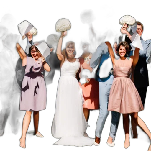 dress, concept art, 3d render, photorealistic, wedding, paper, bags, over transparent PNG cut-out