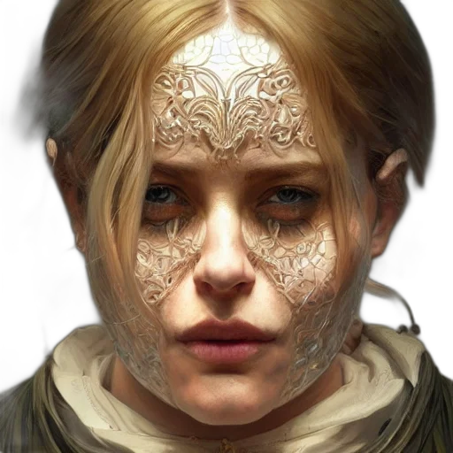 face, mask, concept art, fantasy art, photorealistic, 3d render, golden, earth tones transparent PNG cut-out