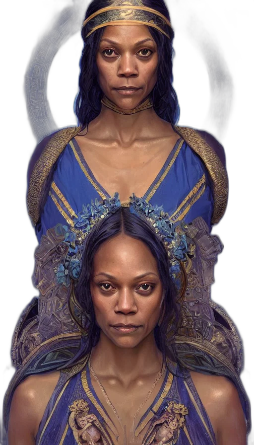 crown, face, concept art, fantasy art, comic book art, photorealistic, blue, zoe transparent PNG cut-out