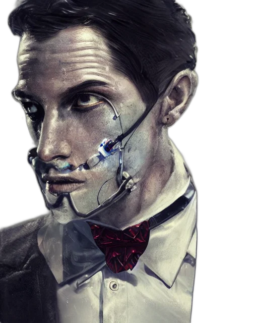 face, mask, robot, cyberpunk transparent PNG cut-out