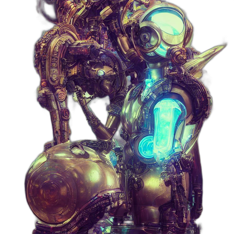 robot, weapon, staff, creature transparent PNG cut-out