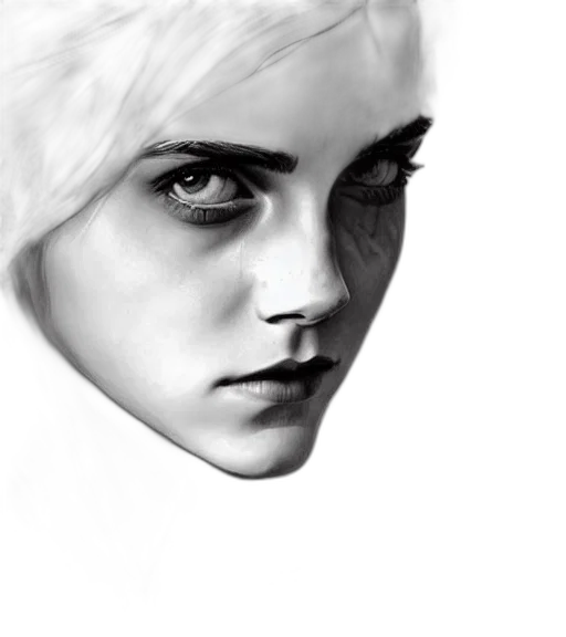 face, photorealistic, fantasy art, concept art, comic book art, monochrome, dark, blue transparent PNG cut-out