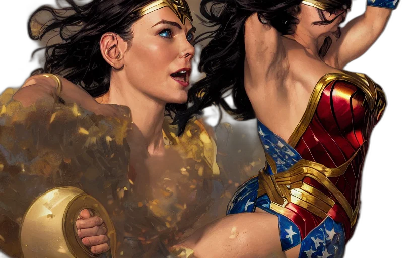 comic book art, concept art, portrait, wonder transparent PNG cut-out