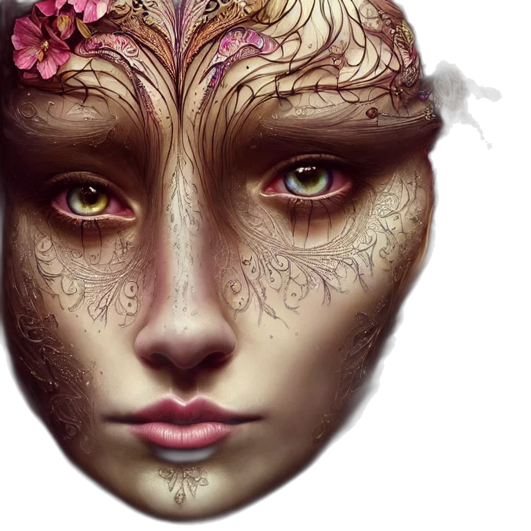 mask, face, crown, fantasy art transparent PNG cut-out