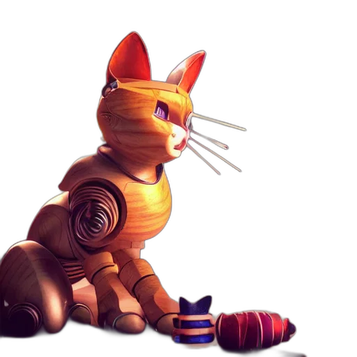 robot, staff, weapon, 3d render transparent PNG cut-out