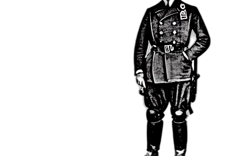 staff, jacket, face, weapon transparent PNG cut-out
