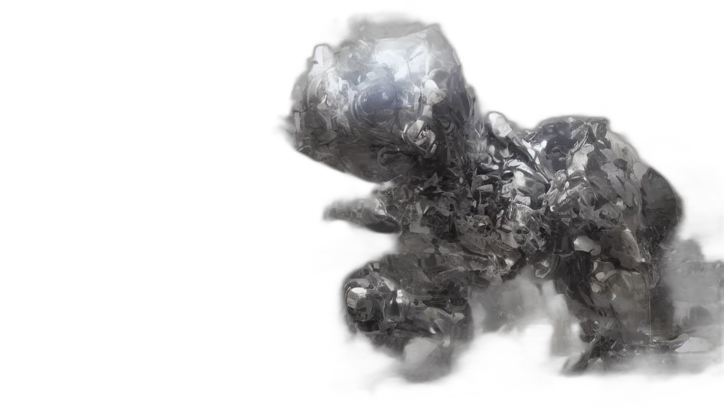 dragon, creature, hair, robot, 3d render, concept art, photorealistic, outer space transparent PNG cut-out