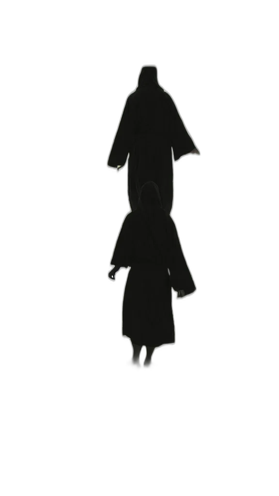 dress, staff, jacket, hat transparent PNG cut-out