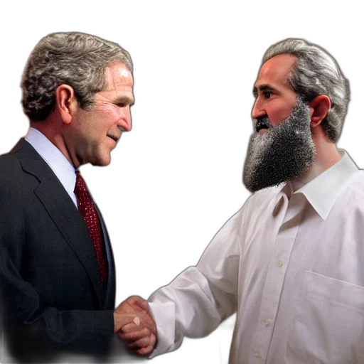 george, bush, shaking, hands transparent PNG cut-out