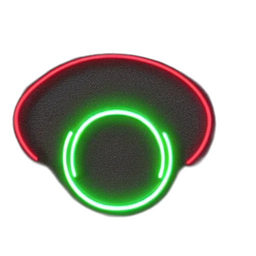 hat, robot, jewelry, crown, 3d render, neon lights, neon, green transparent PNG cut-out