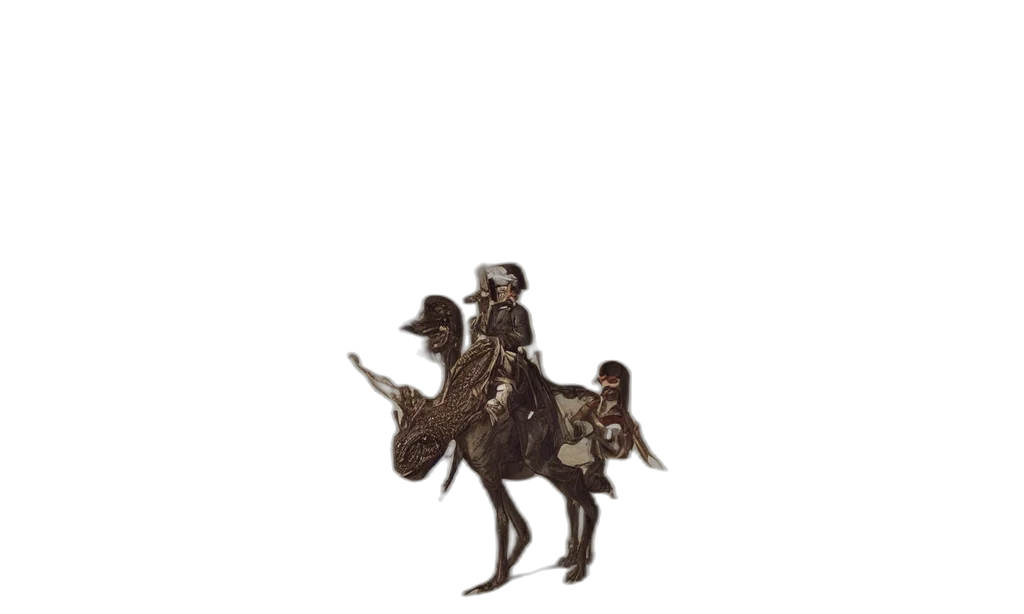 staff, hat, jacket, weapon transparent PNG cut-out