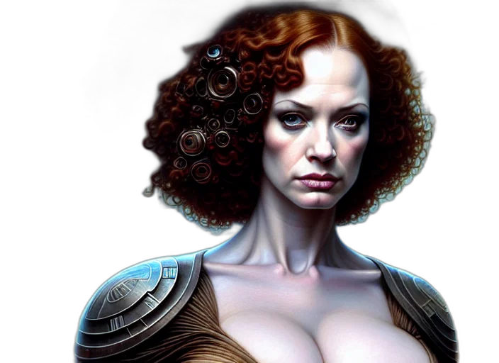 fantasy art, comic book art, concept art, photorealistic, symmetrical, upper, body, portrait transparent PNG cut-out