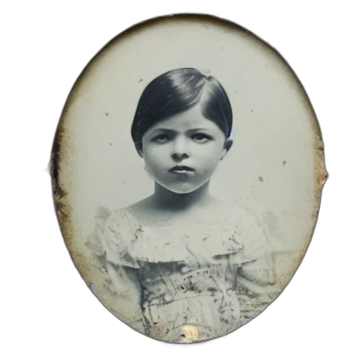 face, dress, hair, mask, photorealistic, tintype, photo, girl transparent PNG cut-out