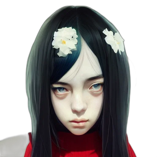face, mask, flower, robot, concept art, fantasy art, photorealistic, 3d render transparent PNG cut-out
