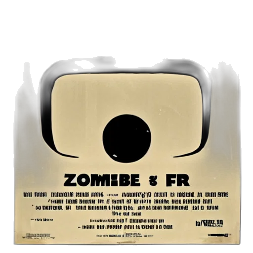 old, film, poster, zombie, text, reads transparent PNG cut-out