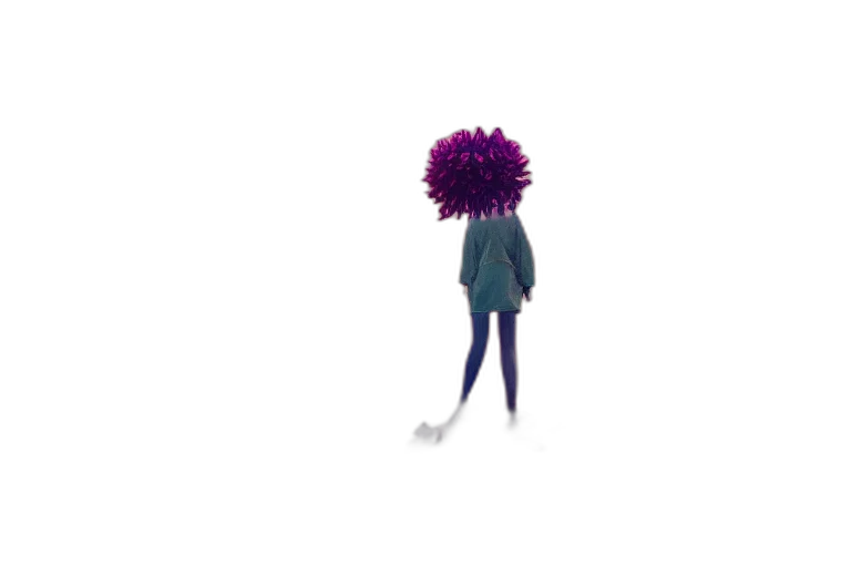flower, hair, umbrella, staff, 3d render, concept art, pixel art, fantasy art transparent PNG cut-out